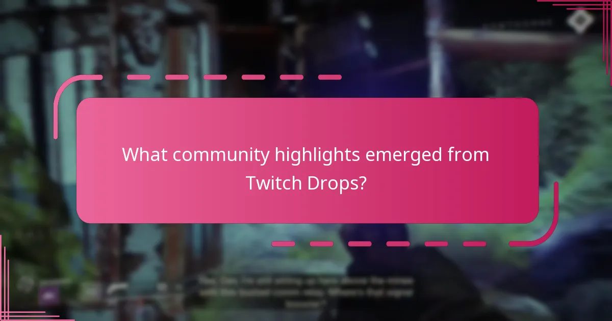 What community highlights emerged from Twitch Drops?